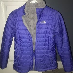 girls 12/14 north face coat (reversible)